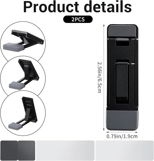2PCS Keyboard Riser Tilt, Foldable Keyboard Riser Stand for Desk, Adjustable Mini Portable Laptop Feet with Anti-Slip Pads Three Tilt Angle for Most Keyboards Office Accessories (Black)