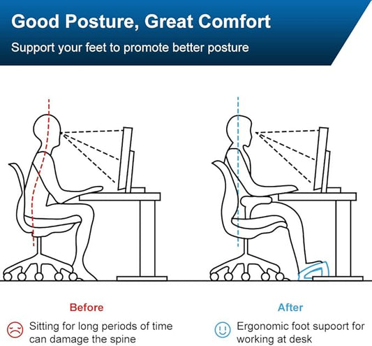 StrongTek Wood Ergonomic Footrest - 4-Angle Adjustable Foot Stool for Desk, Office Footrest, Anti-Slip Foot Stand for Under Desk, Enhances Posture, Promotes Blood Circulation, Easy Assembly (Natural)