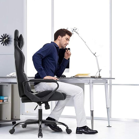 BestOffice High-Back Gaming Office Chair Racing Style Computer Desk Chair Ergonomic Executive Swivel Rolling Chair with Lumbar Support for Women, Men(Red)