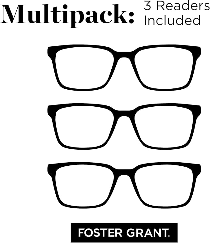 Foster Grant mens Pete Rectangular Reading Glasses