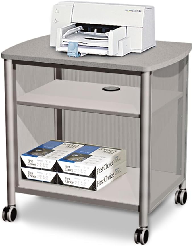 Safco Impromptu Mobile Print Stand 1857GR, Gray, 200 lbs. Capacity, Contemporary Design, Swivel Wheels