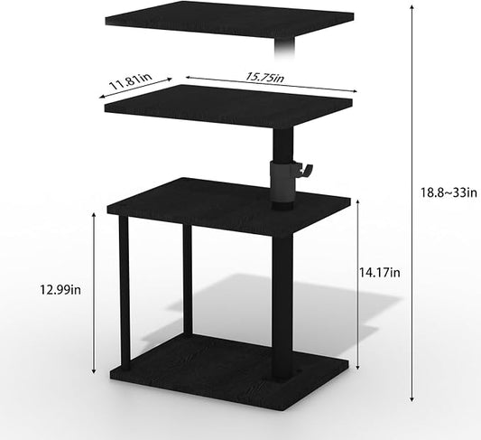 Faesun Swivel Side Table for Couch Arm, Adjustable C End Table for Recliner or Bed, Tv Trays with Storage Shelf for Small Spaces Small Nightstand Table for Living Room, Bedroom,2pc
