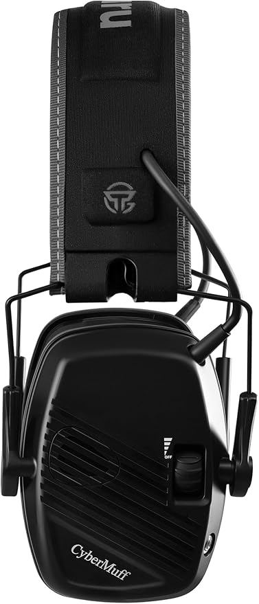 CyberMuff E – Electronic Shooting Ear Protection Earmuffs | NRR 24dB, Memory foam ear cushion, Padded headband, Compact folding design, Ergonomic design, Comfortable