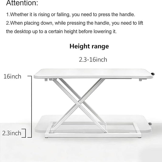 Standing Desk Converter Adjustable Height,Keyboard Riser for Stand Up Desk Riser,Computer Keyboard Stand for Desktop,Ergonomic Sit Stand Computer Workstations White Size 23.6 Inch