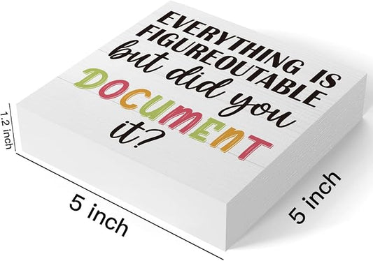 mmiishe Office Decor Everything Is Figureoutable But Did You Document It | Table Decor Inspirational Gifts for HR Coworkers Colleague Friend Women Men Cubicle Desk Sign for Office Desk 5 x 5 Inches