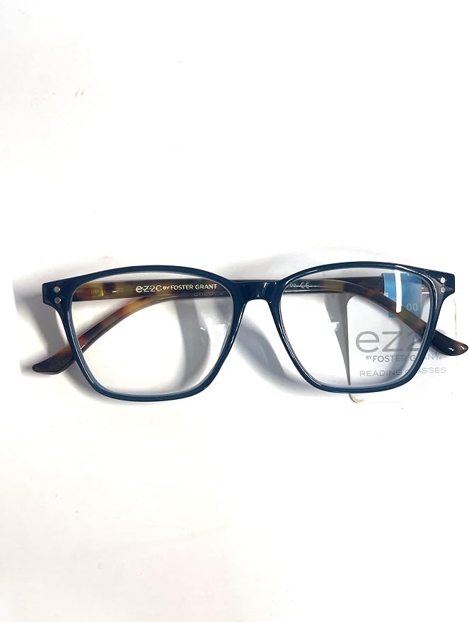 Foster Grant EZ2C2103 Reading Glasses blue Havana square +2.00