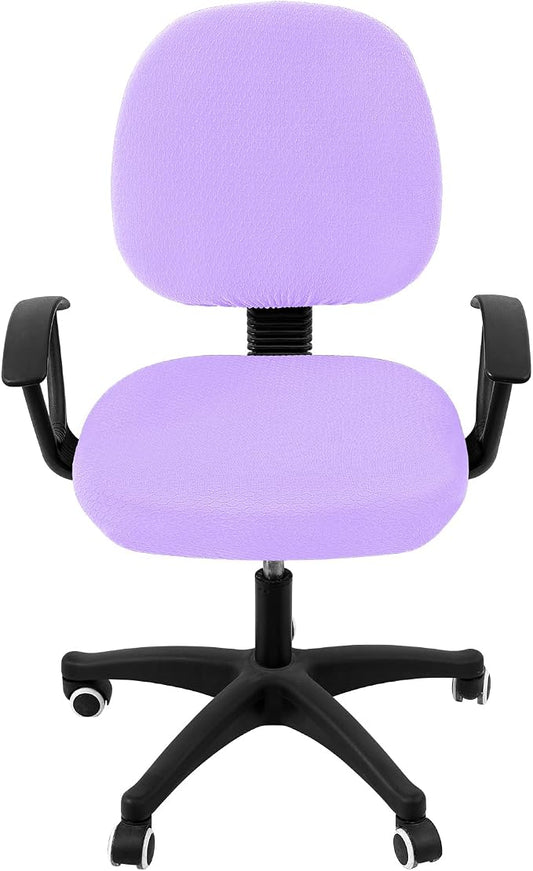 Smiry Stretch Jacquard Office Computer Chair Covers, Removable Washable Universal Desk Rotating Chair Slipcovers Protector, Seat + Backrest Cover, Lavender