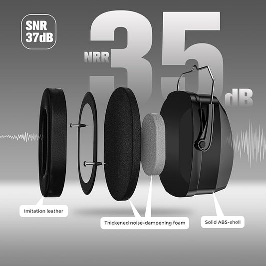 ProCase Extra Large SNR 37dB Noise Cancelling Headphones, Hearing Protection Ear Muffs for Noise Reduction NRR 35dB