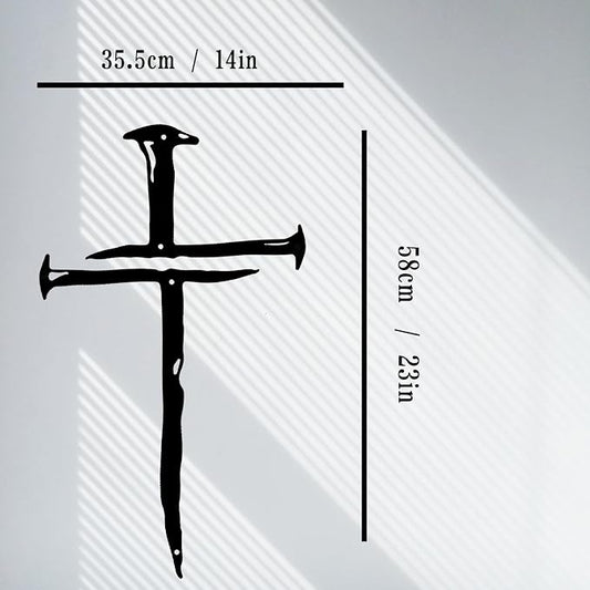 RESACO Wall Cross Jesus Crosses Wall Decor Religious Metal Wall Art Minimalist Decorations for Church Home Office Baptism Decor Gift for a Christian(14x23in)