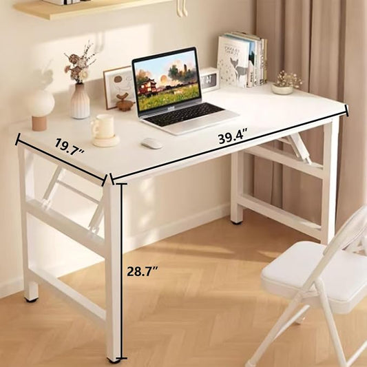 Folding Desk,39.4 Inch No Assembly Folding Computer Desk, Space-Saving Small Desk for Home Office Bedroom Dorm Study, Compact Portable Foldable Laptop Desk