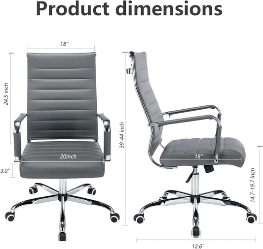 Office Desk Chair Leather, Conference Room Chairs with Wheels, Modern Executive Computer Guest Chairs with Arms.