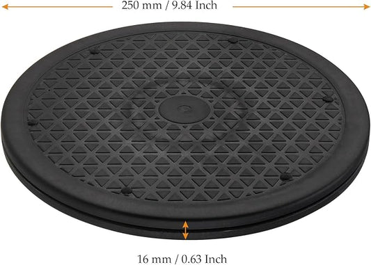 MUKCHAP 6PCS 10 Inch Rotating Swivel Stand, 360 Degree Black Bonsai Turntable with Steel Ball, Rotating Displaying Stand for Table Top, Monitor, Plant