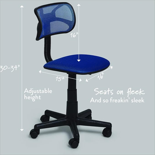 Urban Lifestyle Swivel Mesh Desk Chair, Navy 21D x 21W x 33H in