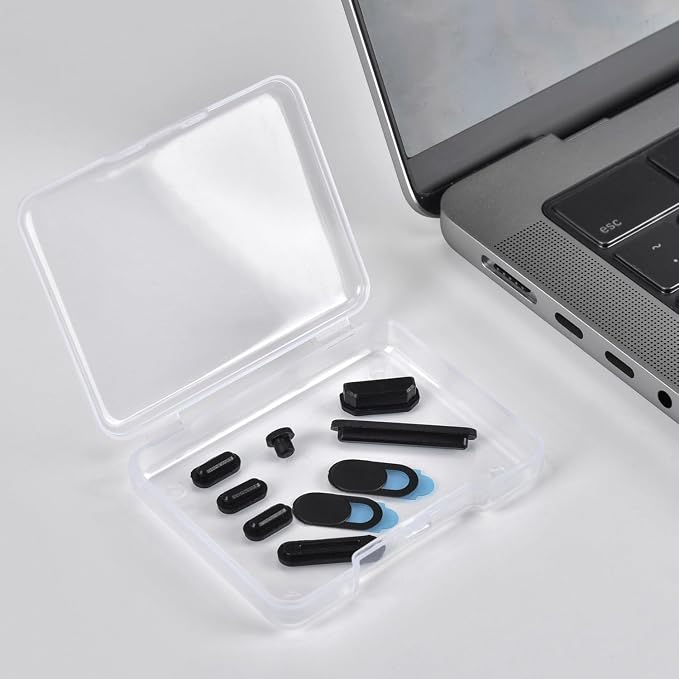 7PCS Dust Cover Port Plugs Accessories for 2026-2022 MacBook Air 13 15.3 inch M5 M4 M3 M2 M1 / MacBook Pro 14" 16" M5 M4 M3 M2 M1 Pro/Max & 2PCS Webcam Cover Slide