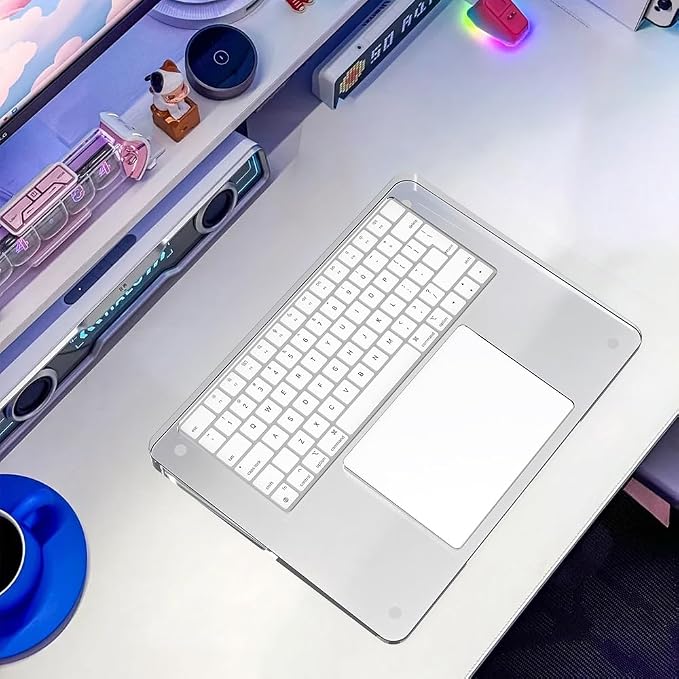 Transparent Stand and Touchpad Tray Pad Compatible with Apple Magic Keyboard 2/3/Trackpad, Comfortable to Relieve Wrist Pain Hand Rest(Don't Included Apple Keyboard & Trackpad (Acrylic)