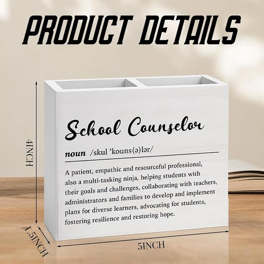 School Counselor Office Decor Counselor Office Decoration School Counsellor Gifts for Women Wooden Pencil Holder, Guidance Counsellor Gifts Desk Decor