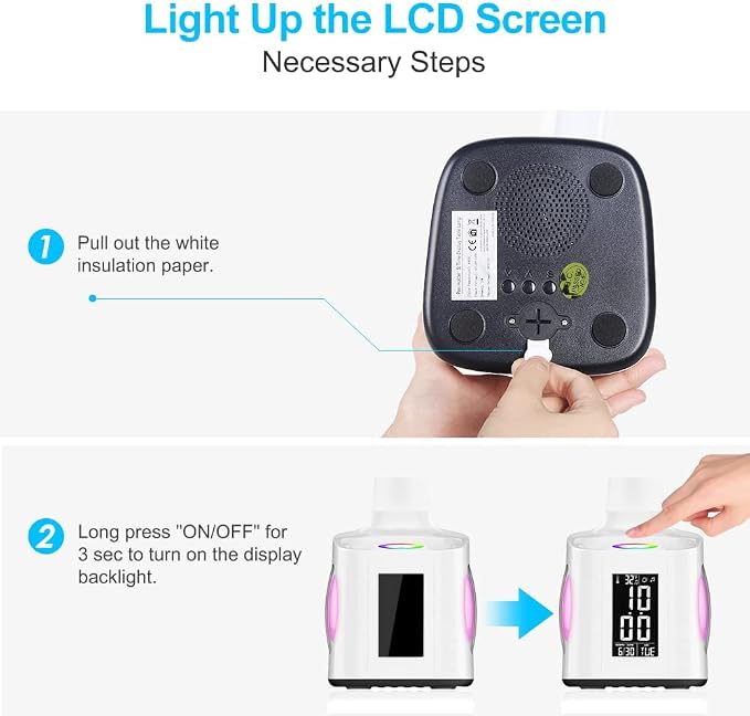 LED Desk Lamp with Clock,Color Changing Nightlight,Study Lamp with Pen Holder,Desk Light with USB Charger,Table Light for Home,Office,Bedroom,Gift for Kids,Students,Women,White
