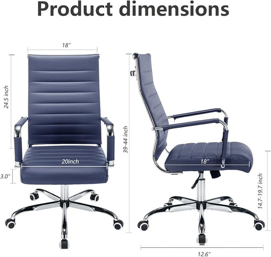 Office Desk Chair Leather, Conference Room Chairs with Wheels, Modern Executive Computer Guest Chairs with Arms.