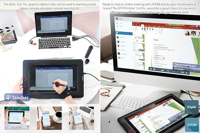 15.6" Drawing Tablet with Screen XPPen Artist 15.6 Pro Tilt Support Graphics Tablet Full-Laminated Red Dial (120% sRGB) Drawing Monitor Display 8192 Levels Pressure Sensitive & 8 Shortcut Keys