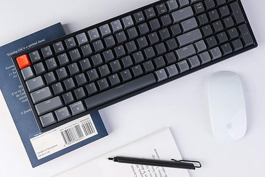 Keychron K4 Wireless Bluetooth/USB Wired Gaming Mechanical Keyboard, Compact 100 Keys 96% Layout RGB LED Backlit Gateron G Pro Blue Switch N-Key Rollover, Aluminum Frame for Mac Windows, Version 2
