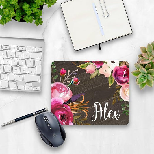 Rustic office| Floral mouse pad| Country Office decor| Floral Office| Farmhouse office| Personalized Mouse Pad| Personalized office gift