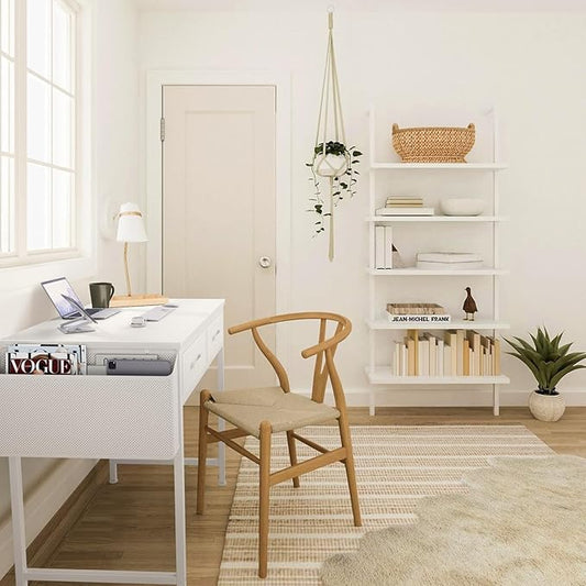 DLisiting 32 Inch Small White Desk with 2 Drawers, Study Writing Computer Desk with Storage Drawer for Bedroom Home Office, Vanity Table Without Mirror for Girls Small Spaces