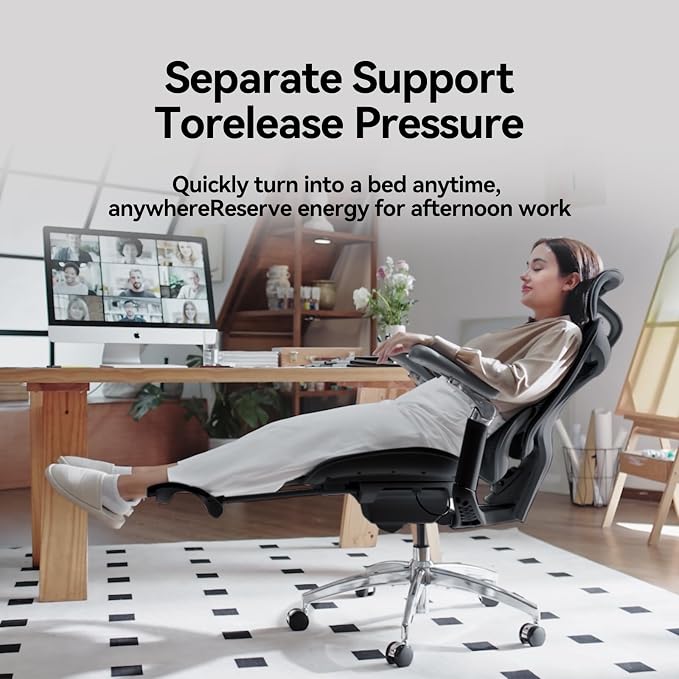 SIHOO Doro C300 Ergonomic Office Chair with Footrest, Ultra Soft 3D Armrests, Dynamic Lumbar Support for Home Office Chair, Adjustable Backrest Desk Chair, Big and Tall Computer Chair 2 Packs (Black)