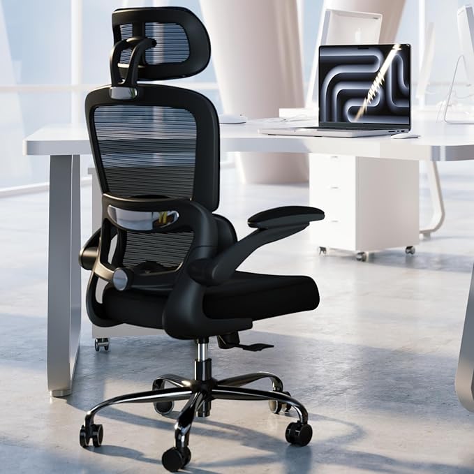 TRALT Office Chair Ergonomic Desk Chair, 330 LBS Home Mesh Office Desk Chairs with Wheels, Comfortable Gaming Chairs Black Pack of 8