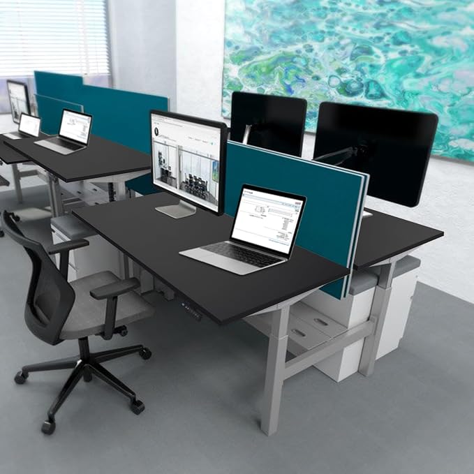 Kaboon 60x24 inches Tabletop, Solid One-Piece Desktop for Sit Stand Desk, Double Desks, L Desk DIY,Wood Countertop Home or Commercial Use,1 inch Thick, Black, 23.62" D x 59.1" W