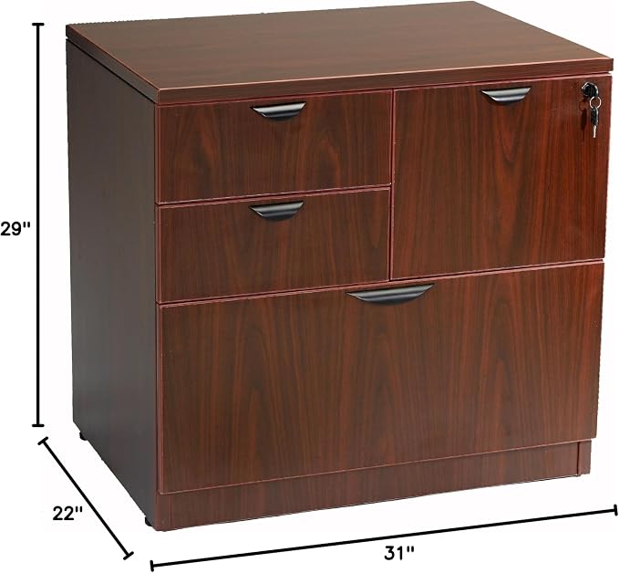 Boss Office Products N114-M Combo Lateral File in Mahogany
