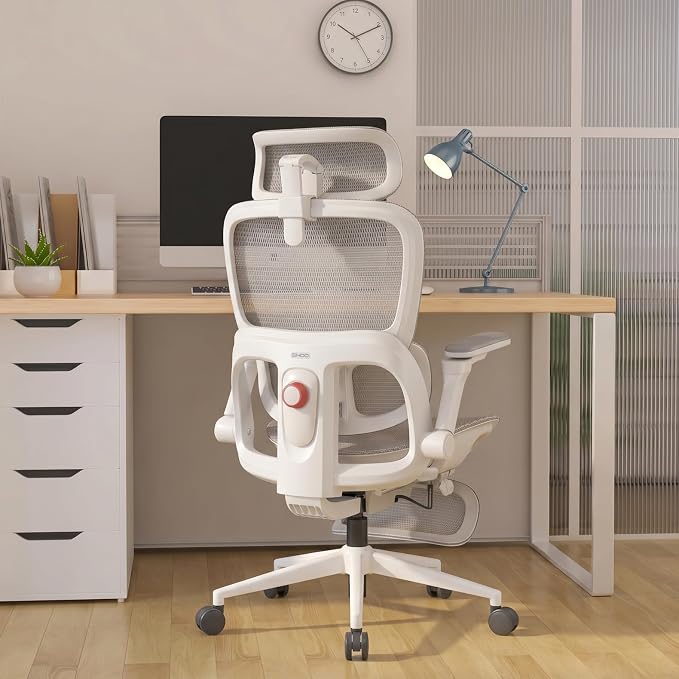 SIHOO B300 PRO Comfy Ergonomic Office Chair with FOOTREST, Mesh Computer Chair with 360° FILP-up 6D Armrests, 135° Reclining, Breathable Desk Chair for Home Office, Holds 300 LBS-Black