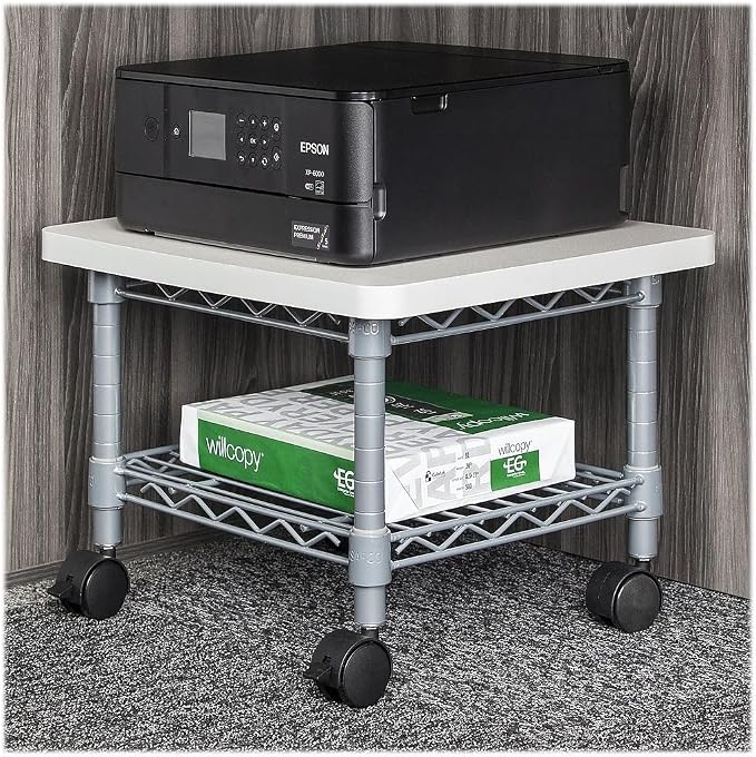 Safco 5206GR Underdesk Printer/Fax Stand One-Shelf 19w x 16d x 13-1/2h Gray