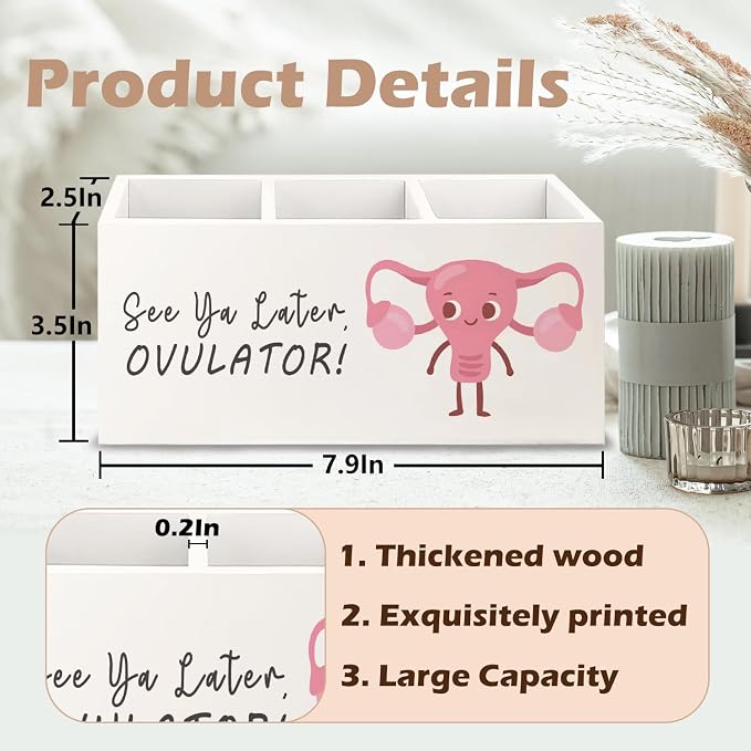 Hysterectomy Gifts Wooden Pen Pencil Holder for Office Desk Accessories, Hysterectomy Recovery Gifts for Women Makeup Brush Toothbrush Holder Organizer