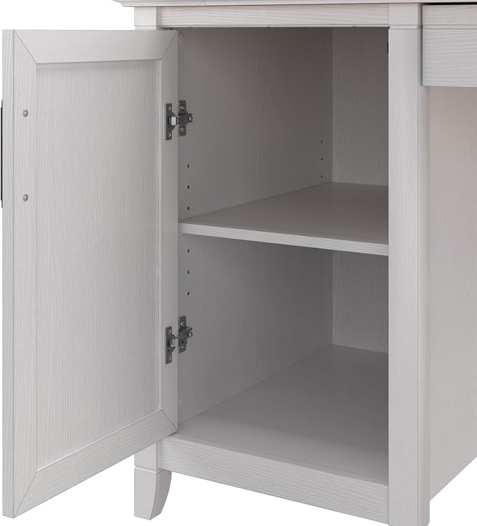 Bush Home Key West Computer Desk with Storage | Farmhouse PC Table for Home Office in Pure White Oak | 54W x 24D