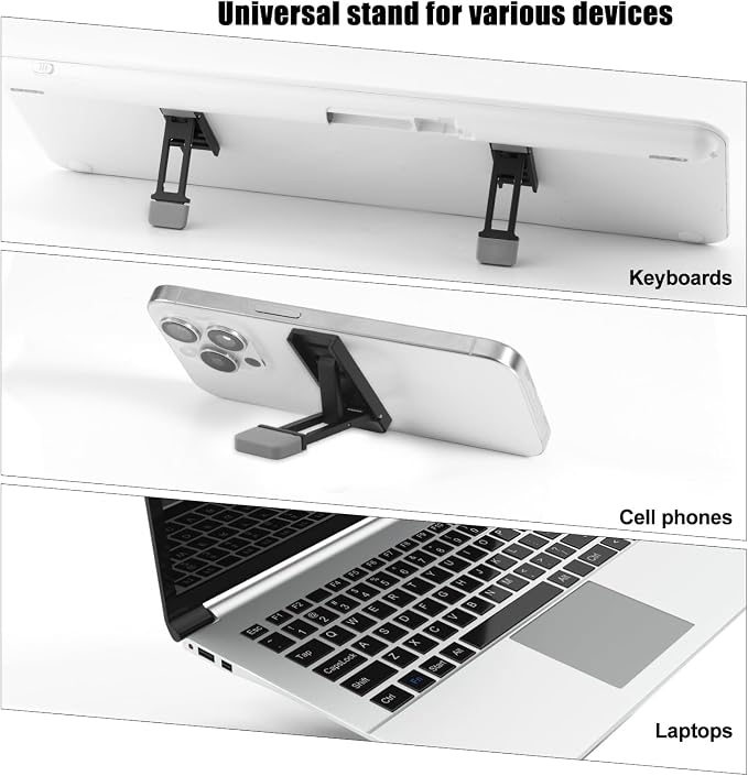 Gosknor 2pcs Foldable Keyboard Riser Stand for Desk, Adjustable Tilt & Portable Mini Laptop Feet Ergonomic Computer Keyboard Lift with Anti-Slip Pads Office Accessories (Black)