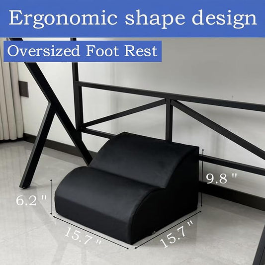 Foot Rest for Under Desk at Work.Multifunctional 3-Tier Foot Stool,With waterproof leather Footrest.For Under Desk,Office Chair Gaming Chair & Sofa,Leg Elevation Pillow,supports Posture-Black