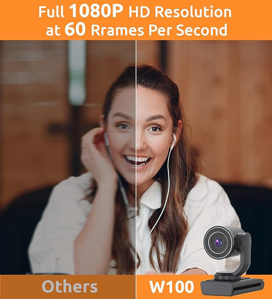 TOUCAN 1080P Webcam with Microphone,FHD Streaming Camera with 1080P/60fps,Privacy Protection Plug Play Ultra Compact Web Cam w/ 89°View for Computer/Meeting/Online Classes/Zoom/YouTube