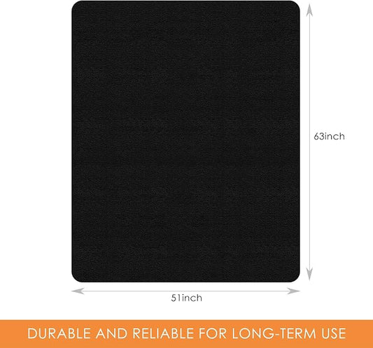 Kuyal Chair mat for Hardwood Floor 51 x 63 inches Rectangle Floor Mats Wood/Tile Protection Mat for Office & Home, Black