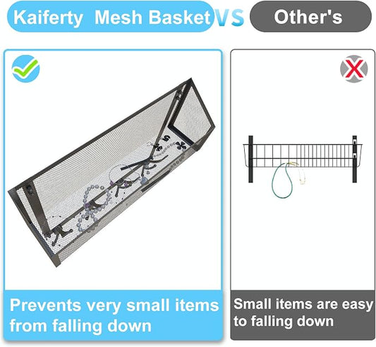 Kaiferty Over The Door Hooks Organizer, Coat Rack Over The Door Storage Hanger Towel Rack, Back of Door Storage Organizer for Bathroom,Bedroom,Kitchen,Office (Black, 2-Tier)