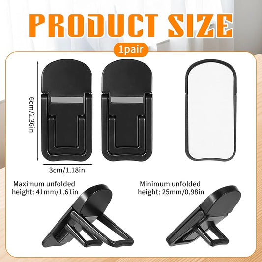 2PCS Plastic Portable Keyboard Riser, Mini Foldable Laptop Keyboard Stand with 2 Angle Settings and Self-Adhesive Foldable Feet, Adjustable Notebook Holder for Most Keyboards (Black)