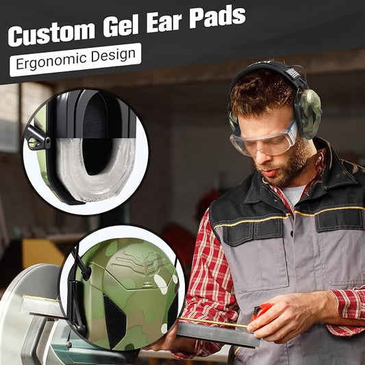 Electronic Shooting Ear Protection w/Gel Pads, 23dB NRR Active Noise Reduction & 3X Amplification Headset for Shooters