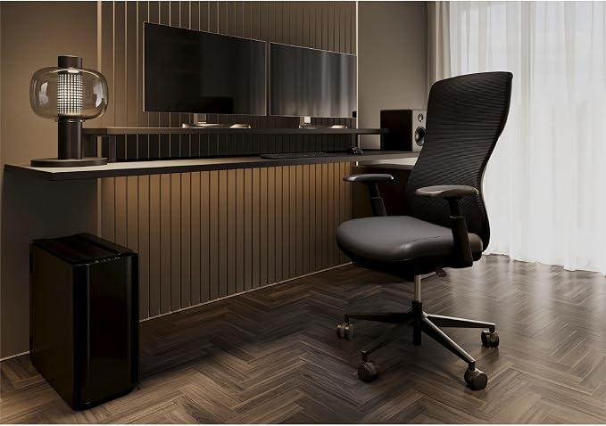 WorkPro® Fortimo Ergonomic Mesh/Vegan Leather High-Back Executive Chair, Black/Black, BIFMA Compliant