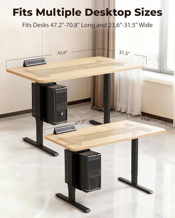 TOPSKY Dual Motor Electric Standing Desk Frame, Height Adjustable Sit Stand Base for Home Office, Fits Table Tops up to 70.8 x 31.5 Inch, 225 lb Capacity (Black, with CPU Stand) | • Dual motors support 225 lbs quietly •Height 27.6"-47.3", width 43"-59"...