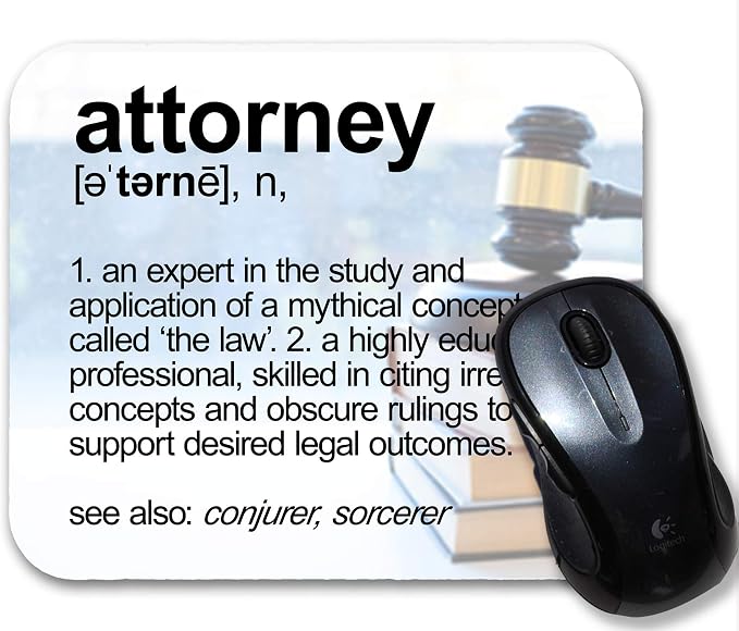 Attorney Definition Funny Computer Mouse Pad