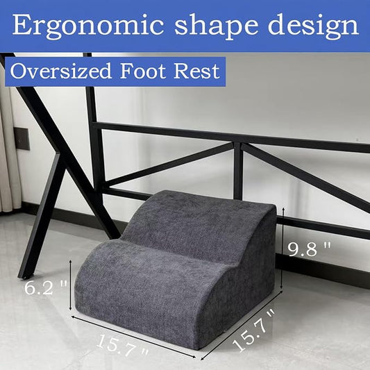 Foot Rest for Under Desk at Work.Multifunctional 3-Tier Foot Stool,with Washable Footrest.for Under Desk,Office Chair Gaming Chair & Sofa,Leg Elevation Pillow,Supports Posture -Dark Grey