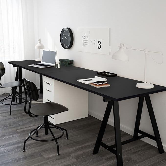 Kaboon 60x28 inches Tabletop, Solid One-Piece Desktop for Sit Stand Desk, Double Desks, L Desk DIY,Wood Countertop Home or Commercial Use,1 inch Thick, Black, 27.56" D x 59.1" W