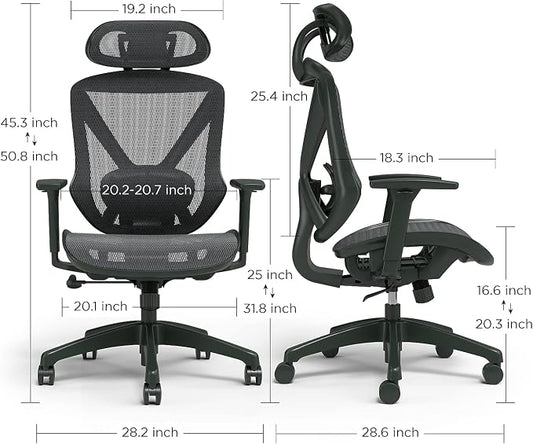 Staples Dexley Ergonomic Task Chair, Mesh, Ergonomic, Lumbar Support, Adjustable Height, Black