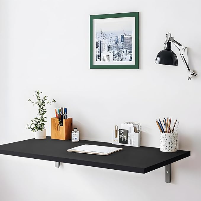 Kaboon 36x24 inches Tabletop, Solid One-Piece Desktop for Sit Stand Desk, Double Desks, L Desk DIY,Wood Countertop Home or Commercial Use,1 inch Thick, Solid Black