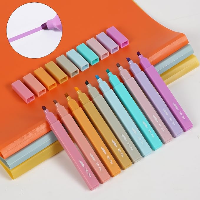 Mr. Pen- Aesthetic Highlighters No Bleed, 10 Pack, Candy Colors, Chisel Tip | Cute Highlighters Assorted Colors for Journaling, Highlighting, Underlining, Fast Dry, Back to School Supplies