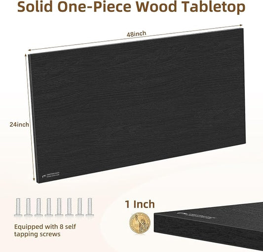 Universal Solid One-Piece Wood Table Top, 48"x24"x1" Workbench Top - Rectangular Particle Board for Standing Desk, Home Office Desk Countertop DlY, Washer Dryer, Coffee, Bar Tabletop